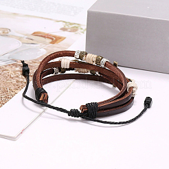 1 Stück mehrsträngiges Armband aus PU-Leder&nbsp;BJEW-CL0001-53