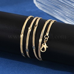 Colliers à chaîne à chevrons en laiton plaqué rack de 2.5 mm pour femmes et hommes&nbsp;MAK-L044-19G