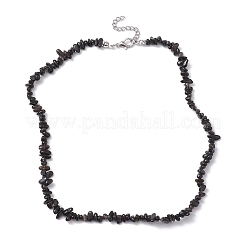 Natürliche Obsidian-Chip-Perlenkette&nbsp;NJEW-JN04615-12