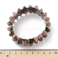 Bracelets extensibles en perles de rhodonite naturelle bicone pour femmes et hommes&nbsp;BJEW-C097-05B