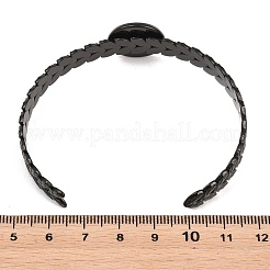 Fabrication de bracelets manchettes en acier inoxydable 304 à motif de feuille&nbsp;STAS-F366-10A-EB