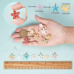 Kit de fabrication de boucles d'oreilles et de bagues de fleurs bricolage&nbsp;DIY-SZ0008-48