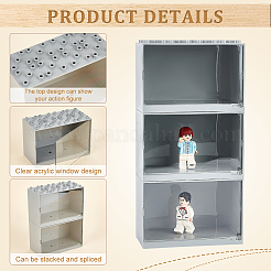 Rechteckige stapelbare Minifiguren-Vitrine aus Kunststoff&nbsp;ODIS-WH0043-60B