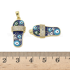 Pendentifs avec zircon cubiques à micro-pavés en laiton&nbsp;KK-H076-12G