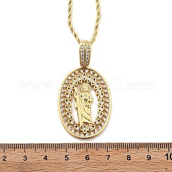 Messing-Halsketten mit Zirkonia-Anhänger für Damen&nbsp;NJEW-U034-01C-G
