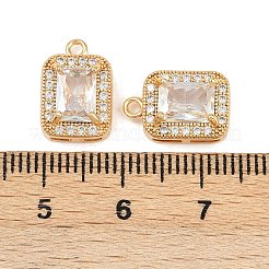 Breloques en laiton avec zircone cubique de micro pave&nbsp;KK-F906-12G