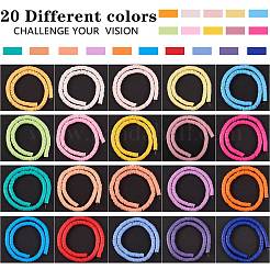 20 Strang 20 Farben flache runde handgemachte Polymer Clay Perlen&nbsp;CLAY-SZ0001-72