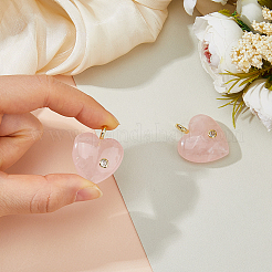 2pcs pendentifs en quartz rose naturel&nbsp;G-FH0002-76B