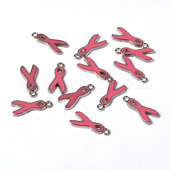 Gegen Brustkrebs rosa bewusstseinsband Legierung Schmelz Anhänger&nbsp;X-EA546Y-2
