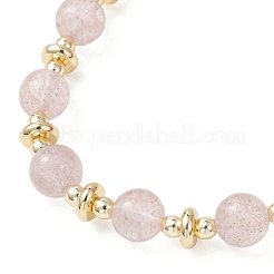 Bracelets ronds en quartz fraise naturel pour femmes&nbsp;BJEW-JB13123-01