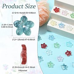 110 Stück 11 Farben Backfarbe transparente Glasperlen&nbsp;DGLA-FS0001-27