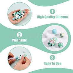 21 pièces 5 styles de perles de silicone écologiques de qualité alimentaire&nbsp;FIND-TA0010-86B