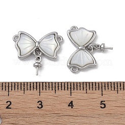 Charme de connecteur de coquille pavée en laiton&nbsp;KK-G497-08P