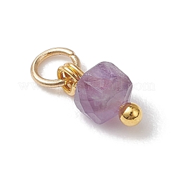 50 ciondolo a cubo sfaccettato in pietra mista naturale di 10 colori&nbsp;PALLOY-JF04816-01