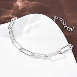 Bracciali a catena con graffetta in acciaio inossidabile 304 per donna&nbsp;BJEW-G775-01P