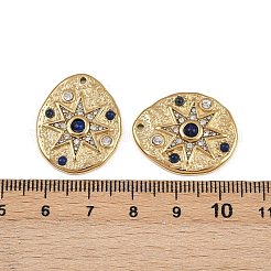 Anhänger aus 304 Edelstahl mit Kristall-Strassen und gefärbtem natürlichem Lapislazuli&nbsp;STAS-F322-14G-01