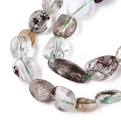 Natürliche grüne Lodolith Quarz / Garten Quarz / grüne Phantom Quarz Perlen Stränge&nbsp;G-N362-15A-01