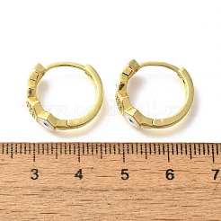 Orecchini a cerchio in ottone chiaro con zirconi cubici&nbsp;EJEW-M047-06G