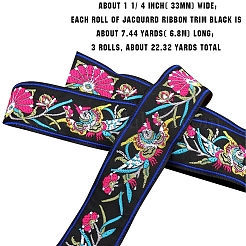 6.8 m Polyester-Jacquardband im ethnischen Stil mit Vögeln&nbsp;PW-WG43457-03
