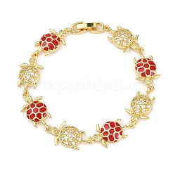 Messing-Gliederarmbänder mit Mikropflaster und klaren Zirkonia für Damen&nbsp;BJEW-H209-05G