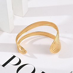 Bracelets manchettes en acier inoxydable 304 pour femmes&nbsp;BJEW-B108-02G