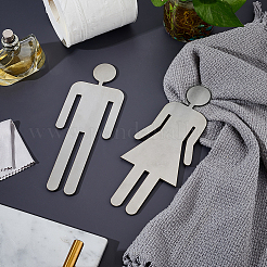 Indicateurs de toilettes en acier inoxydable 201&nbsp;DIY-WH0056-40B