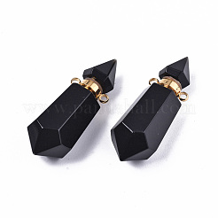 Facettierte Anhänger aus natürlichem Obsidian&nbsp;G-T131-15A