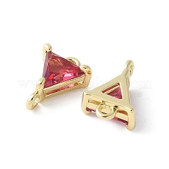 Breloques de connecteur en laiton pavé de zircone cubique&nbsp;KK-F892-53G-13