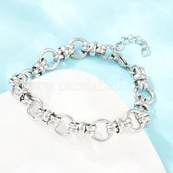Bracciali a catena con maglie ad anello in acciaio inossidabile 304 per uomo e donna&nbsp;BJEW-H643-10P