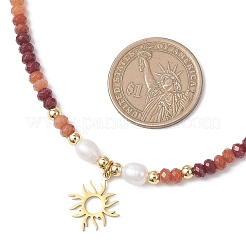 Ensembles de bracelets et colliers en jade naturel teint de Malaisie et perles de culture d'eau douce naturelles&nbsp;SJEW-JS01373-03
