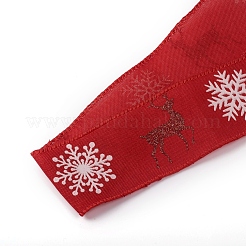 Ruban de toile de jute de noël&nbsp;SRIB-WH0006-15C
