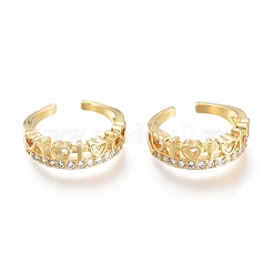Anneaux de manchette en laiton micro pave zircone cubique&nbsp;RJEW-I073-12G