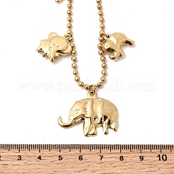 Halsketten mit Elefantenmotiven (Baby-Elefant&nbsp;NJEW-D297-02G