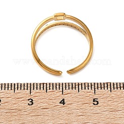 Bagues ouvertes en acier inoxydable 304 avec micro pavé de zircones cubiques&nbsp;CU-CBA3A85-01G