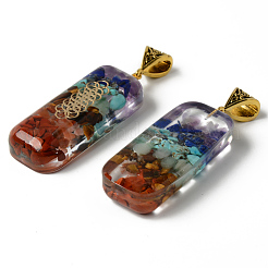 Grands pendentifs en résine époxy rectangle&nbsp;G-R478-19B