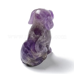 Figurines de chiens de guérison sculptées en améthyste naturelle&nbsp;DJEW-F025-01D
