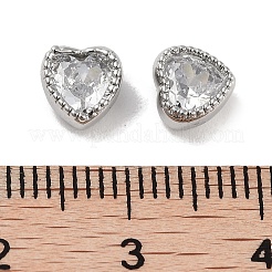 Ottone con perle singole di zirconia cubica trasparente&nbsp;KK-C051-33P
