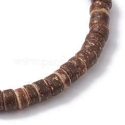 Pulseras elásticas de disco de coco natural para mujeres y hombres.&nbsp;BJEW-JB10255
