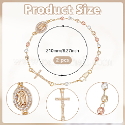2 bracciale con perline in ottone&nbsp;BJEW-GO0001-33
