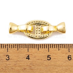 Placage en rack laiton micro pave zircon cubique transparent fermoirs rabattables&nbsp;KK-K367-06G