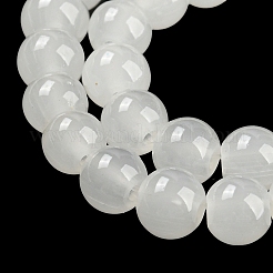 Hilos de cuentas redondas de vidrio imitación jade con pintura para hornear&nbsp;DGLA-Q021-6mm-01
