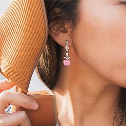 10 pz pendente di fascino della pietra preziosa della mela cristallo di quarzo guarigione ciondoli in pietra naturale rosa fibbia in argento per gioielli collana orecchino fare artigianato&nbsp;JX525A