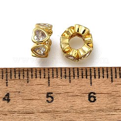 Messing Micro Pave klare Zirkonia europäische Perlen&nbsp;ZIRC-I070-093G
