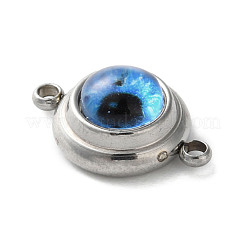 Dijes de conector de ojo malvado azul de acero inoxidable 304 y acrílico&nbsp;LS-STAS-M091-01P