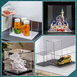 Vitrines en acrylique pour figurines avec socle noir&nbsp;ODIS-WH0030-314B