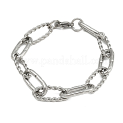 Bracelets à chaîne trombone en acier inoxydable 304 pour femmes et hommes&nbsp;BJEW-Z143-24P