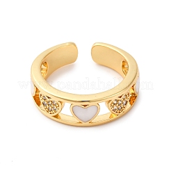 Corazón real 18k anillos de puño chapado en oro para niña regalo de mujer&nbsp;ZIRC-C021-11G-1
