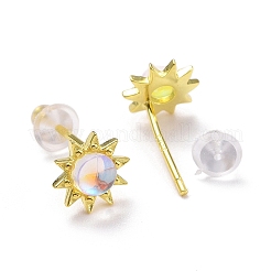 925 aretes de girasol de plata esterlina&nbsp;EJEW-M202-03G