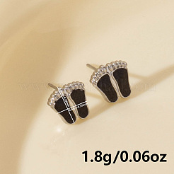 Boucles d'oreilles à tige en acier inoxydable 304 avec empreintes de pas exagérées&nbsp;BU6703-1
