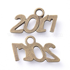 Pendentifs en alliage de style tibétain année de naissance 2017&nbsp;TIBEP-R341-13AB-FF